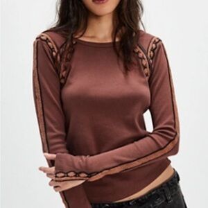 Free People Women's Chocolate Brown Sweater